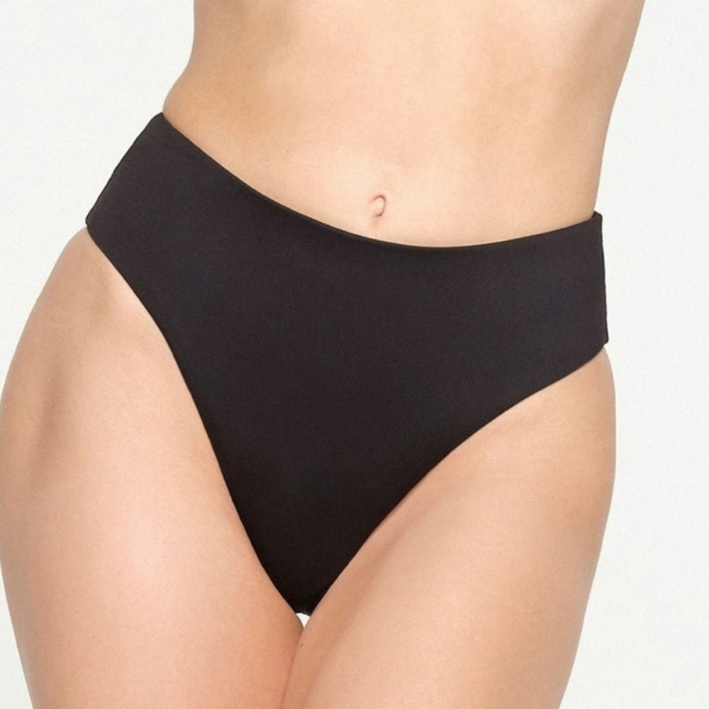 SKIMS Black High-Waisted Swim Bottom